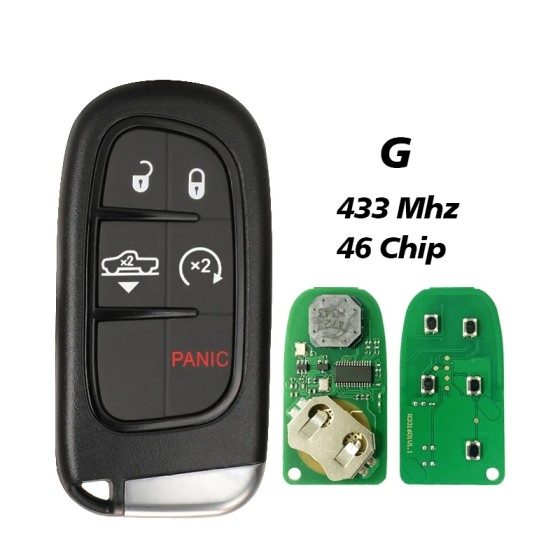 2013-2018 Dodge Ram 433Mhz 46Chip/ 5-Button Smart Key - Air Suspension / PN: 68159657 / GQ4-54T (AFTERMARKET)